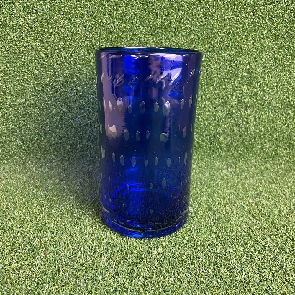 Vintage Zafferano Perle Blue Glass Tumbler